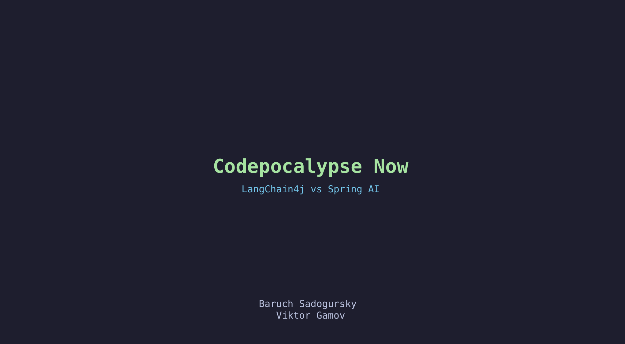Codepocalypse Now: LangChain4j vs Spring AI