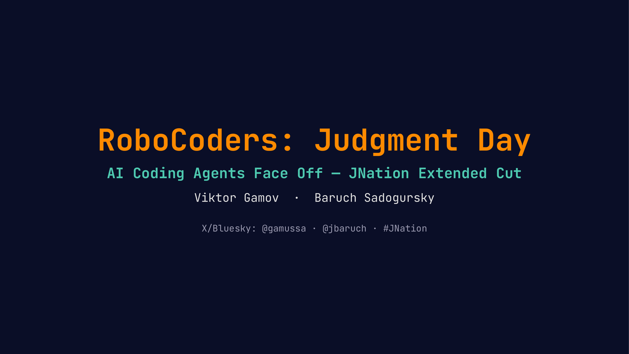 RoboCoders: Judgment Day — AI Coding Agents Face Off (JNation Extended Cut)